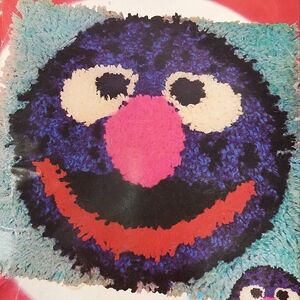 Vintage 1979 Sesame Street Two Way Hook-It Pillow Kit- 70s Grover Pillow